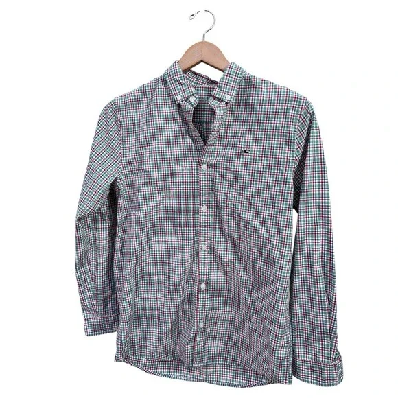Lot of 3 Vineyard Vines Shirts Boys Large 16 Long Sleeve Whale Shirt Plaid - Picture 7 of 15